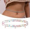Body Chain Colored Beads Double Layer Sexy Handmade Pendant Decorate Delicate Bohemian Mixed Colors Beaded Belly Chain Women Accessories