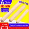 "Solid Wood Connector: Round Plug & Tenon Fixing Tool - Sizes M5/M6/M8/M10/M12"