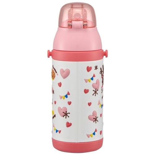 Skater Stainless Steel Children's Water Bottle 380ml Straw Drinking 3D Hello Kitty Snack Time SSPV4 Sanrio-A