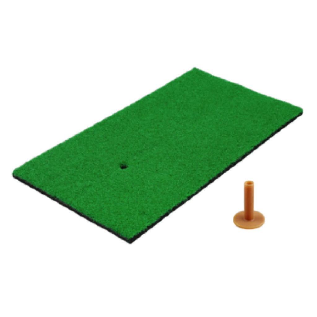 Golf Hitting Mat Indoor Outdoor Practice Swing Rubber Base Nonslip with Ball Tee