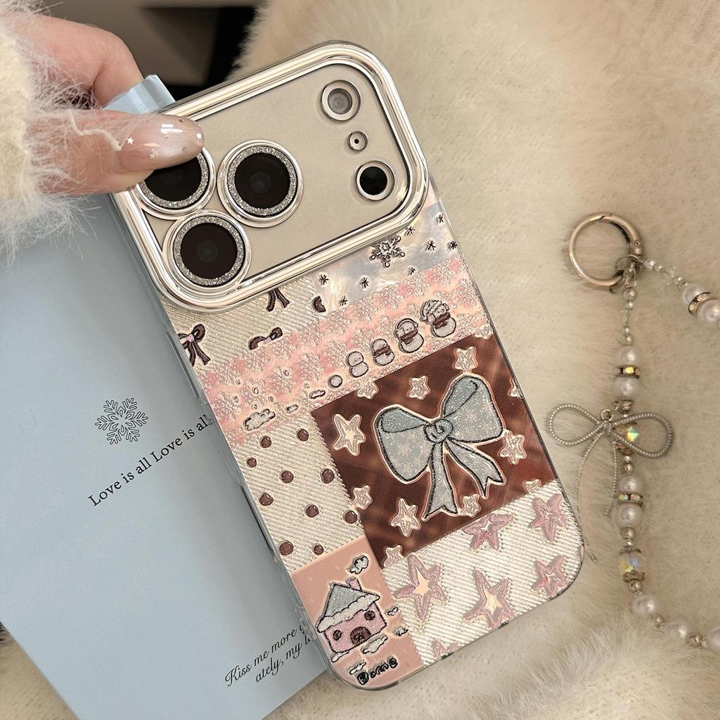 Blue Butterfly Pearl Bracelet Phone Case for iPhone 16, iPhone 17, iPhone 17 Pro Max