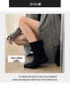 British-Style Ankle Boots - Autumn 2024 Cowhide Square Toe, Low Heel, Slim European-American Workwear