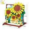 Sunflower Photo Frame Model Building Blocks Sets Kids Space Astronaut MOC construction Toys for Children Bricks Flower