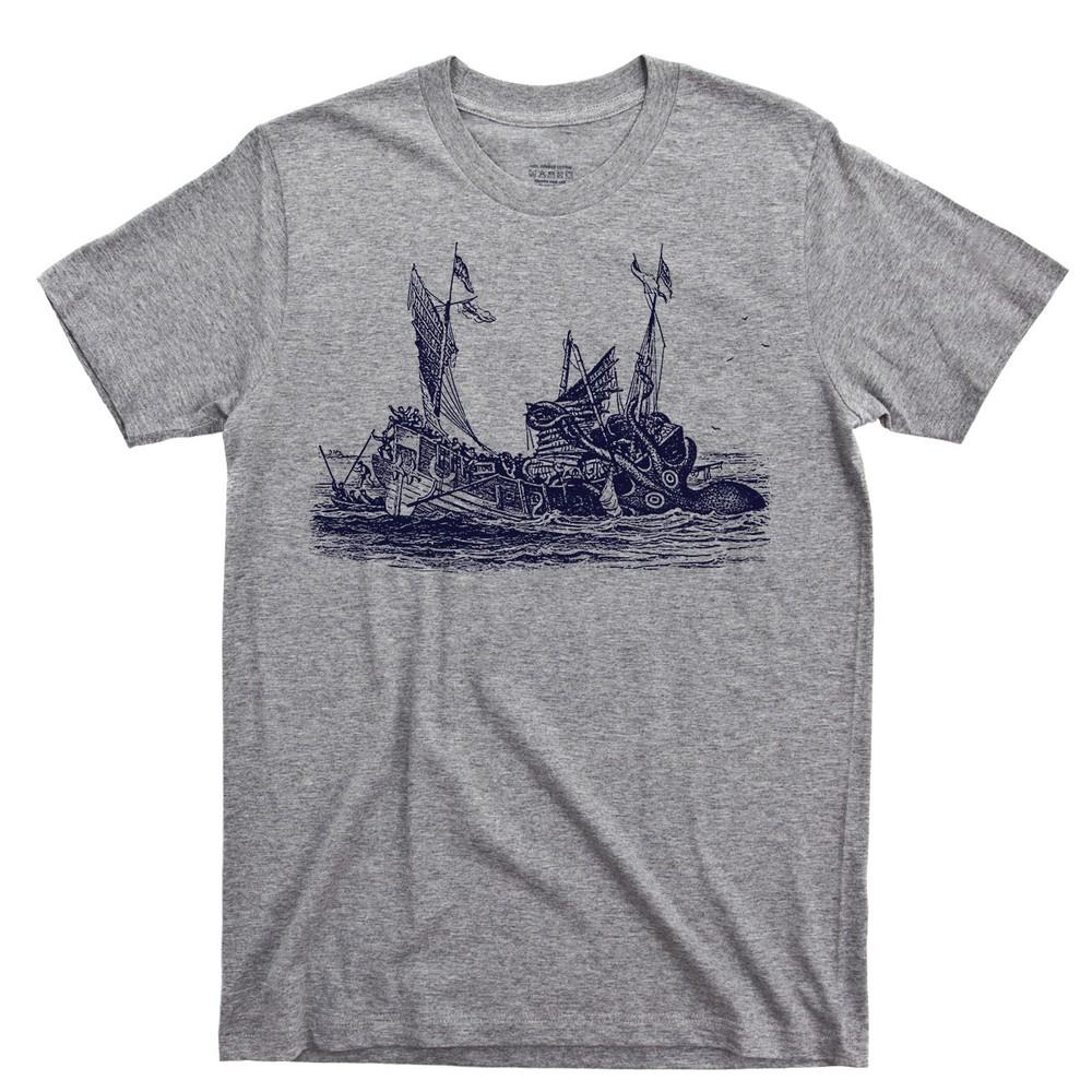 Release The Kraken T Shirt Pirate Phantom Ghost Ship Flying Dutchman Sailors Tee
