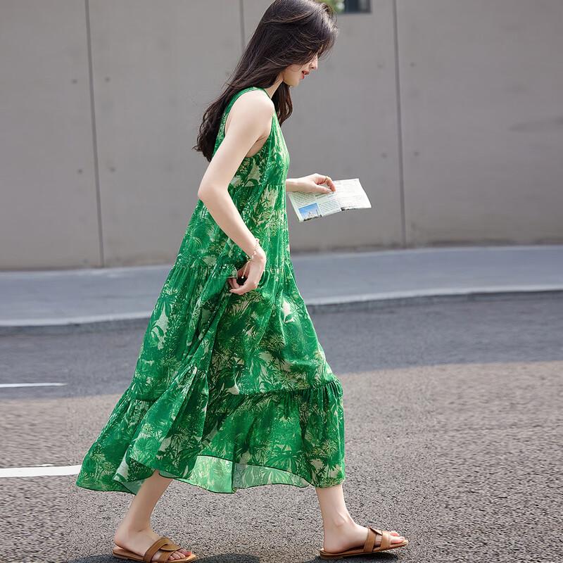 Demana French Style Floral Print A-Line Midi Dress