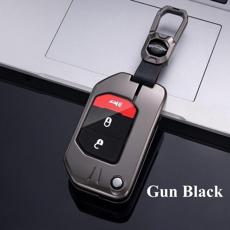 Metal Car Remote Key Case Cover Full Protection For Jeep Wrangler JL TJ Gladiator JT 2018 2019 2021 For Jeep Grand Cherokee Renegade Compass