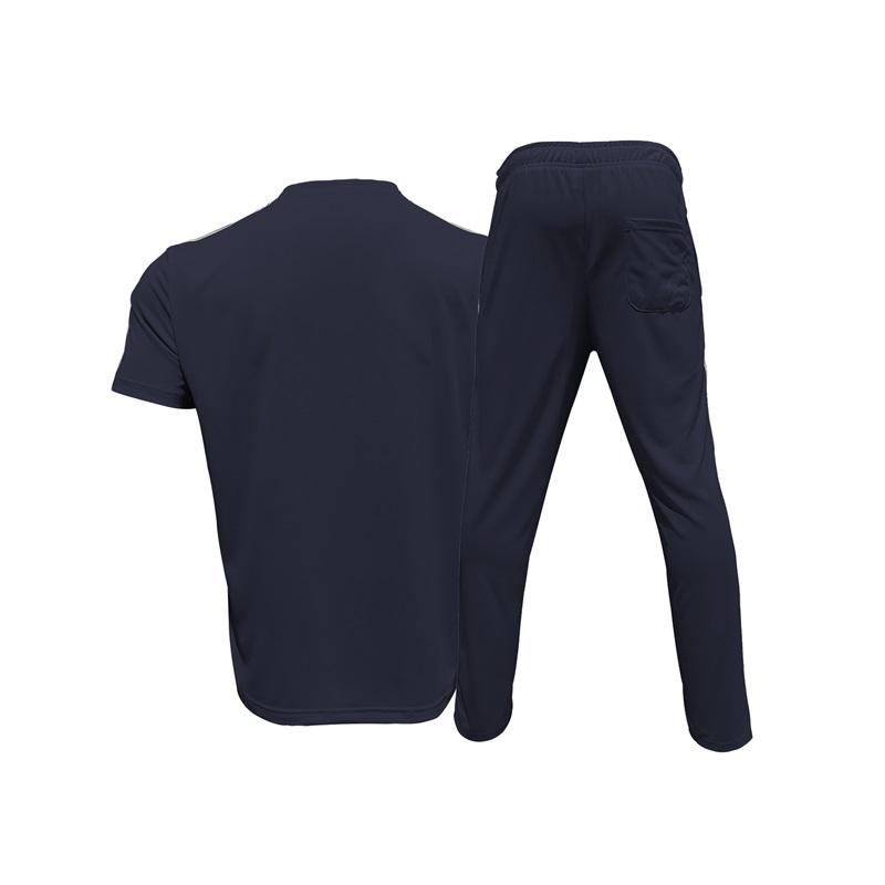 Men's 2-Piece Tracksuit Side Stripe Short Sleeve T-Shirt Jogger Pants Casual Sports Set