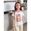 Korean Style Kidsren's Clothing Summer New Style 2026 Kidsren's Pure Cotton Short-Sleeved T-Shirt Cartoon Round Neck Pullover Girls' Clothes