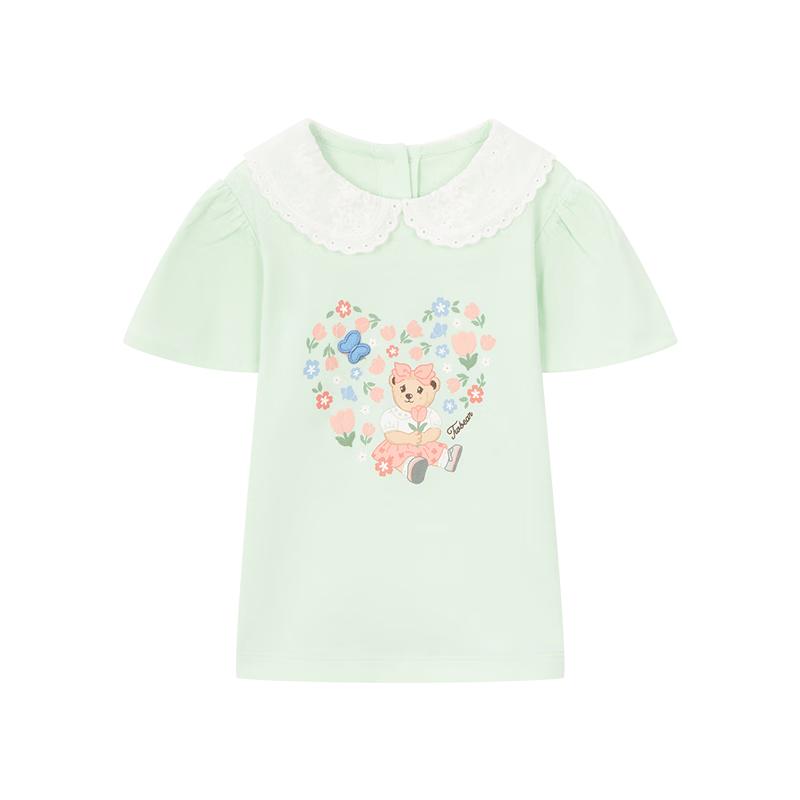 Teenie Weenie Kids Girls' Butterfly Floral Flutter Sleeve T-Shirt