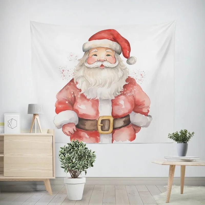 Neujahr Weihnachten Cartoon Weihnachtsmann Schlitten Muster Wandteppich Wohnzimmer Sofa Heimdekor Weihnachtsgeschenk