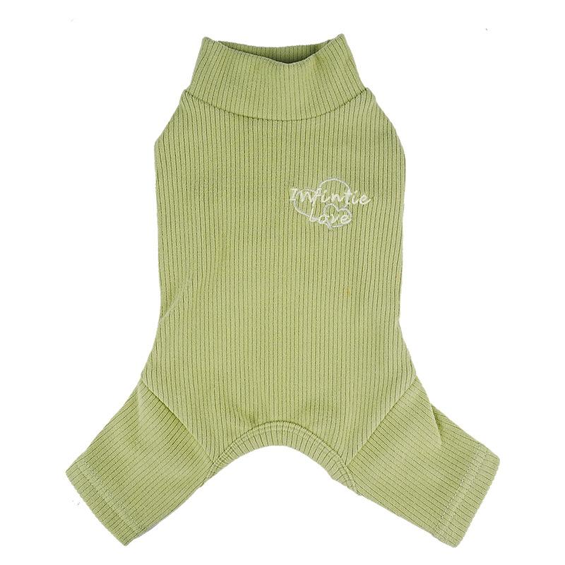 

ins ветер питомец осень и зима однотонный четвероногий базовый, простой теплый плюшевый мишка маленькая собака одежда для собак 2XL зелёный