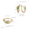 Fashion Earrings Ring Sets For Women Emerald Oval Cut Natural Zircon With  Rose Gold Luxury Daily Fine Jewelry Sets