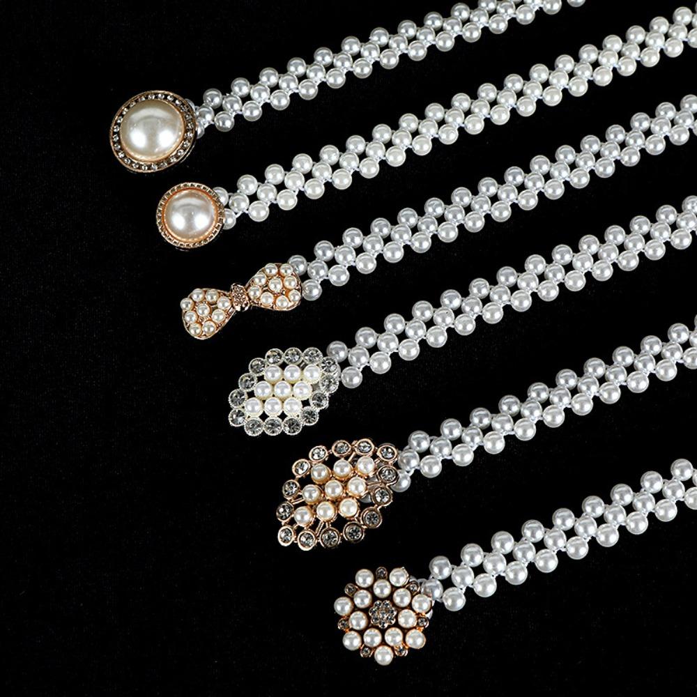 

Bow Waistband Pearl Pearl Pendant Belt Fashion Waist Chain Women Style 9