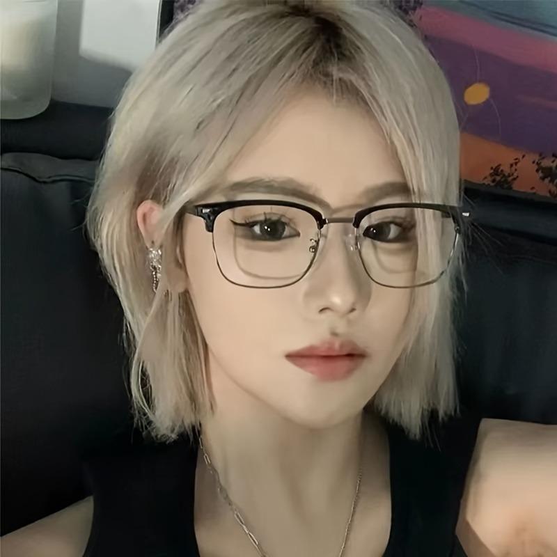 2pc Anti Blue Light Glasses Fashion Square Radiation Protection Eyeglasses HD Computer Metal Eyewear for Women and Men