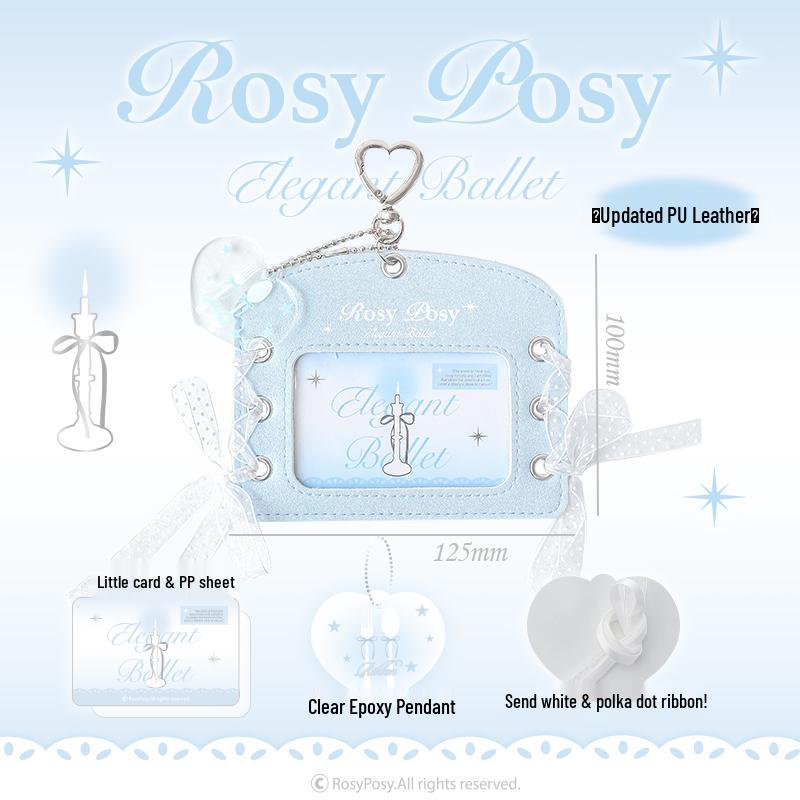 Leather Ballet Lace-Up ID Card Holder - Soft, Compact, Horizontal Design