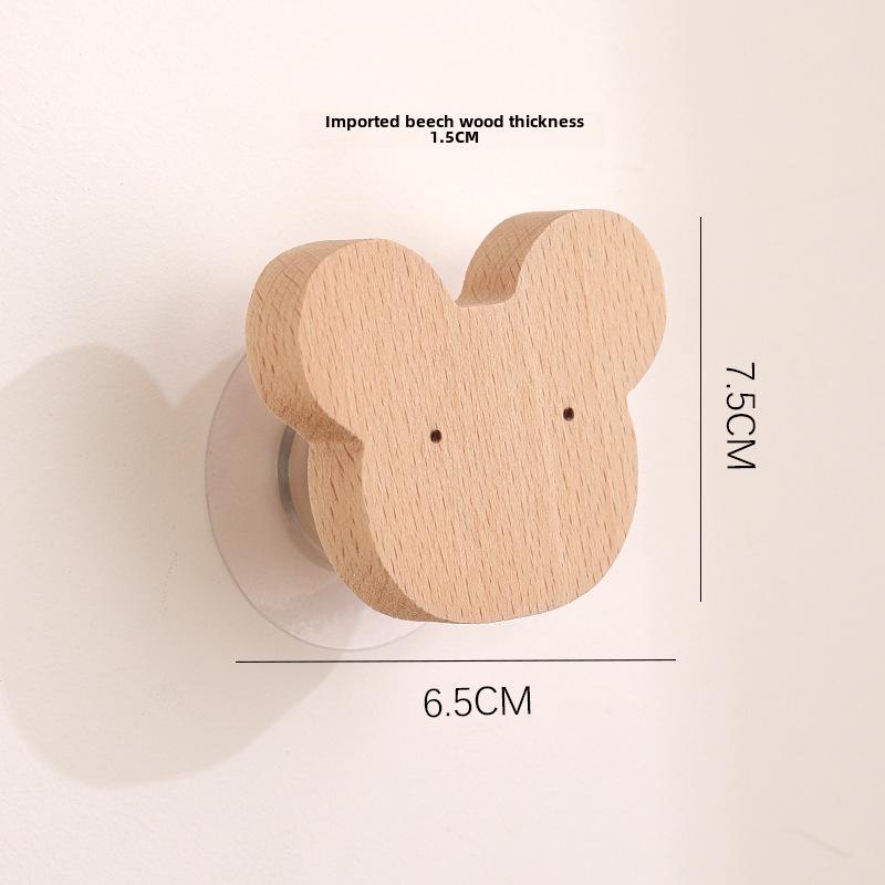 Japanese Cute Animal Wooden Wall Hook - Moon Cartoon Design Nordic Decor