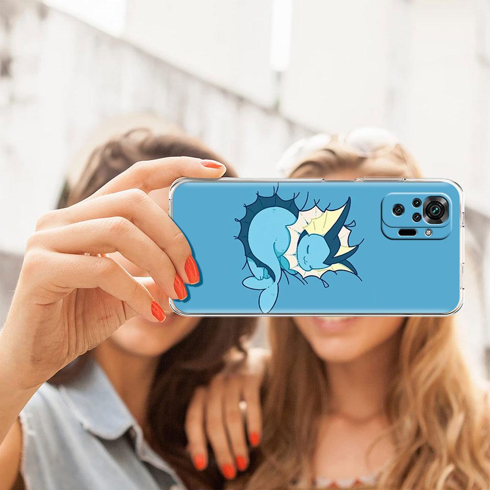 Pokemon Süße Eevee Telefonhülle für Xiaomi Redmi Note 11 10 9 8 Pro 9S 10S 9A 9C Stoßfestes K40 8T 7 9T TPU Silikon Soft Cover