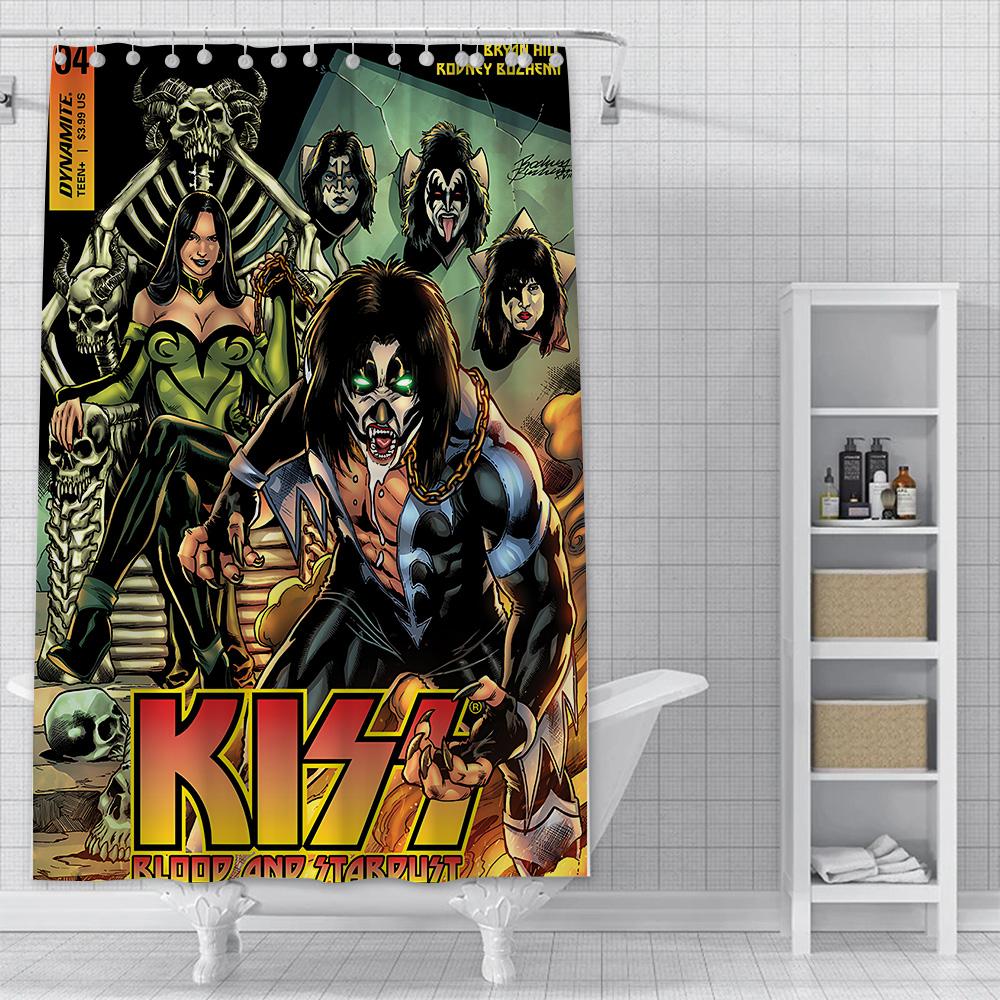 

Американская Тяжелая Группа Занавеска для Душа Водонепроницаемая Полиэстеровая Ткань Краска Метал Рок Kiss Занавески для Ванной Комнаты Домашний Декор для Ванной Комнаты Занавеска YL90x180cm