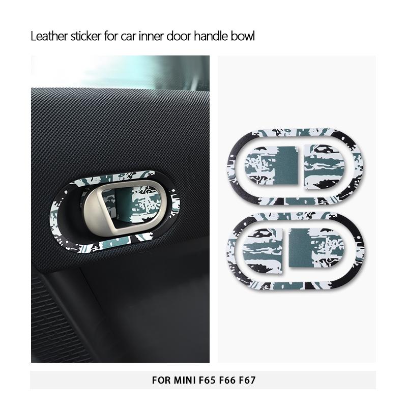 2pcs/4pcs For Mini Cooper F65 F66 F67 2024 2025 Car Inner Door Handle Bowl Trim Decoration Stickers Interior Car Accessories