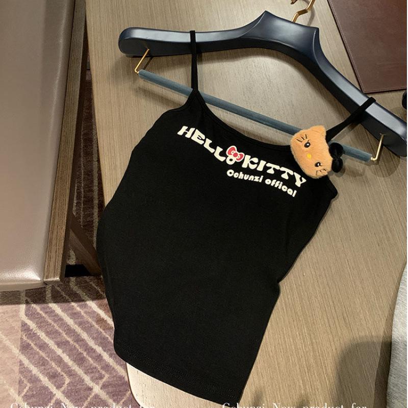 Amerikanisches Retro-Damen-Schlankheits-Süßes Buchstaben-Camisole