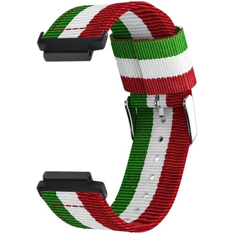Nylon Strap for Garmin Forerunner 235 735 230 220 630 620 Stripe Stitching Color Watch Band for Approach S20 S6 Wriststrap Bracelet Metal Connectors