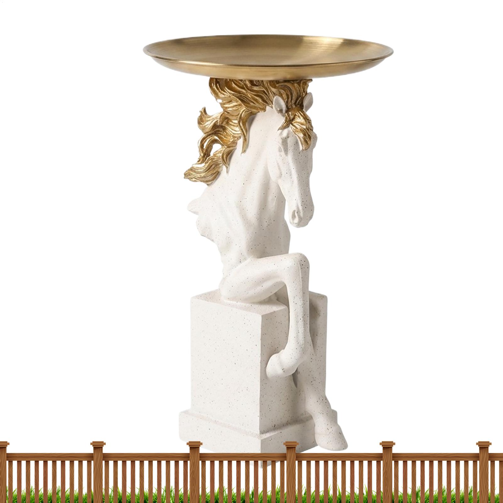 Кормушка для птиц в виде головы лошади Дизайн головы лошади Смола Поднос для кормления Уличная кормушка для птиц Скульптура Украшения Домашний Декор Поделки China Mainland