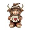 1/2Pcs Coffee Theme Highland Cattle Statue Coffee Mug Highland Cow Resin Figurine Sculpture Home Office