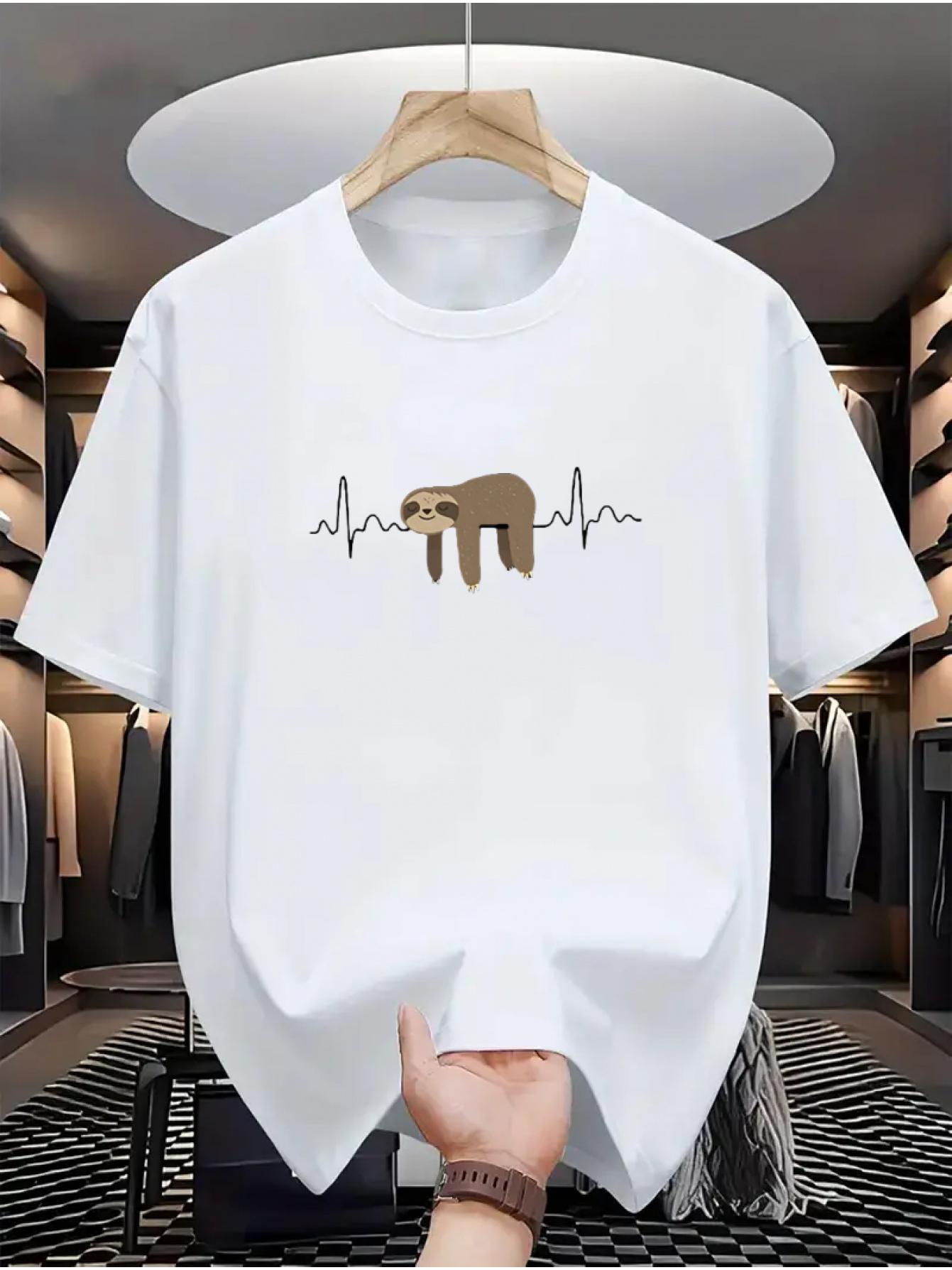 

Sloth Graphic Printing 2026 Spring and summer Luxury pure Cotton Womens TShirts Short Sleeves Outdoor Sports 3XL