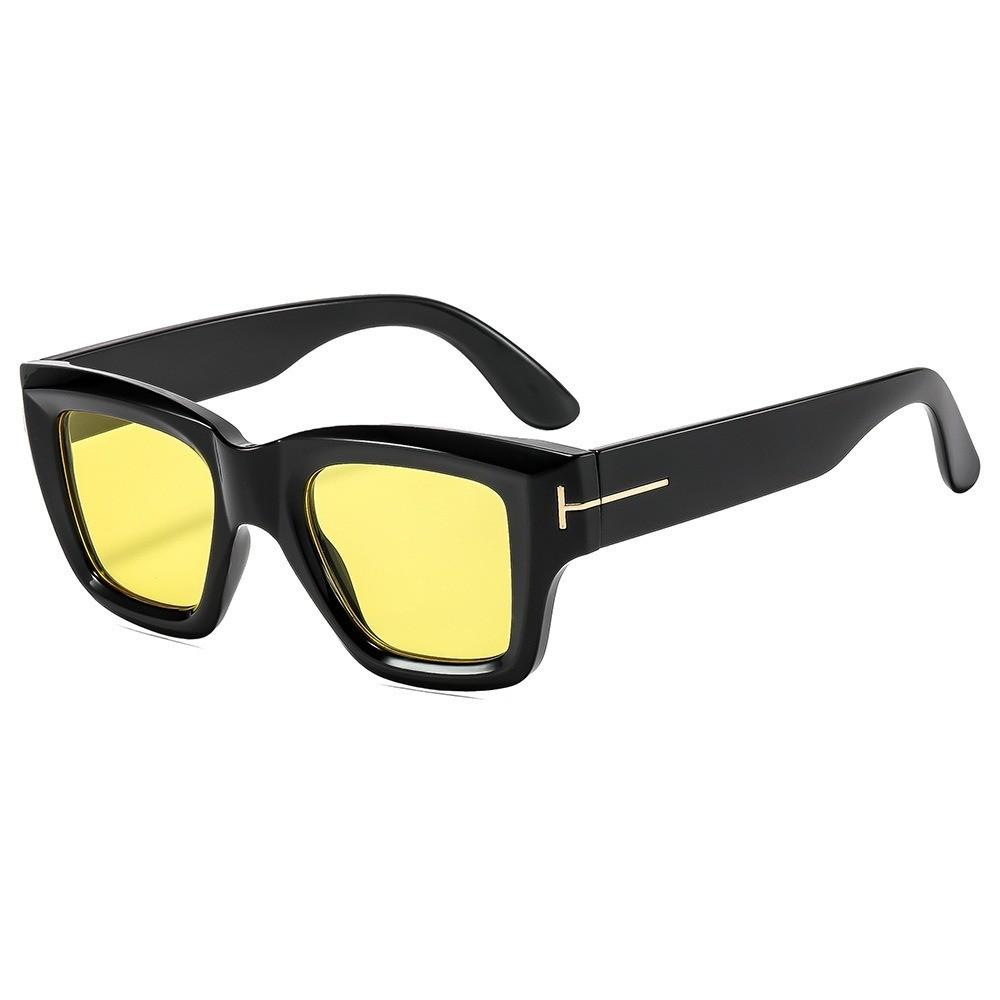 Square Vintage Uv400 Sun Glasses With Full Frame Pc Structure For Summer Outdoor Wear