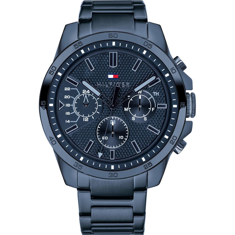 Tommy Hilfiger Decker Blue Metal Strap Men s Quartz Watch 1791560 синий