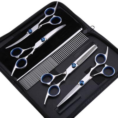 Dog Professional Thinning Pet Grooming Stainless Steel Scissors Set Straight Curved