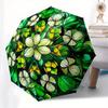 Stained Style Round Wall Art Decorative PanelUmbrellaPortable 3-Fold Compact Umbrella for Men & Women Gift
