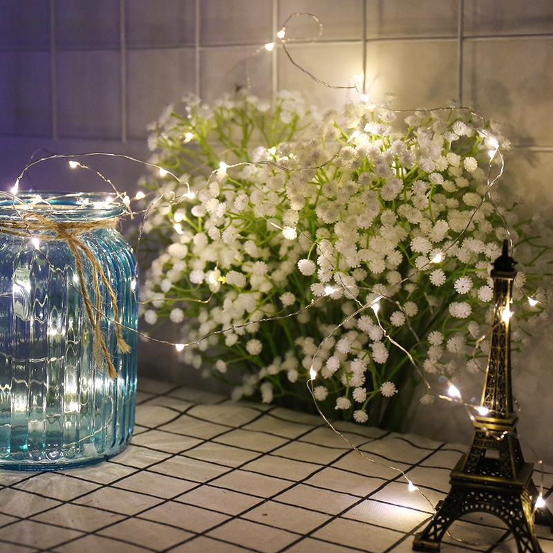 

LED Bobo Ball Copper Wire Waterproof Lights for Weddings and Festivals 1m 10 lights with button battery