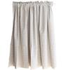 Nordic Style Light Brown Linen Cotton Checkered Half Curtain for Cabinets