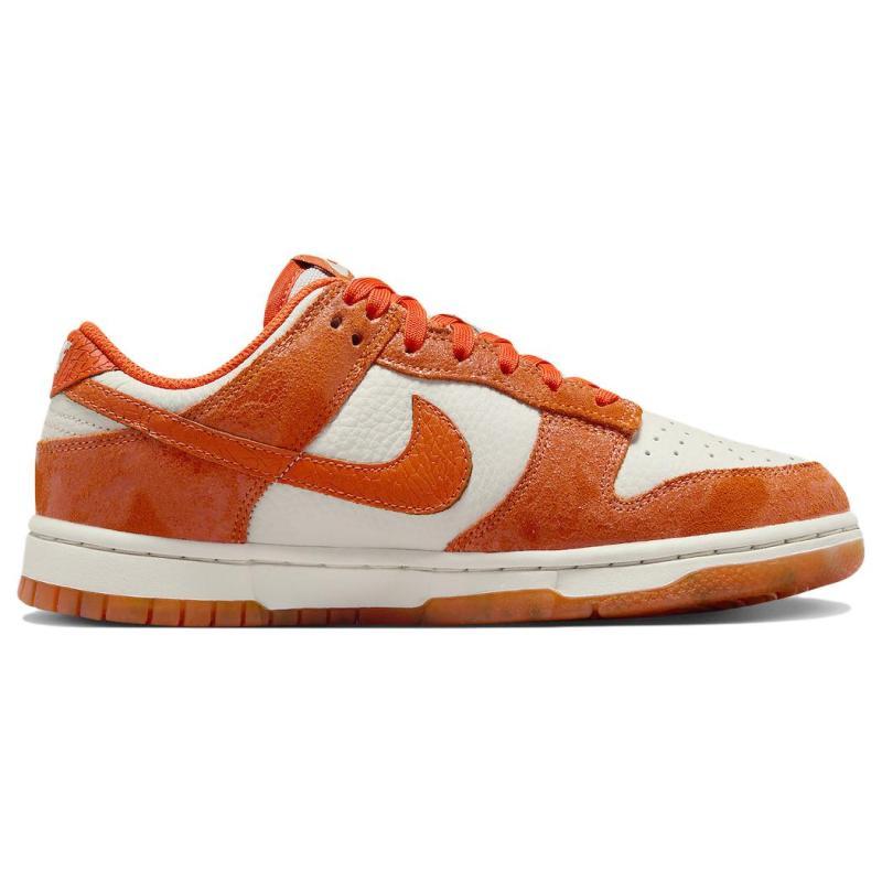 Nike Dunk WMNS "Cracked Orange" "Total Orange" Low-top Skate Shoes for Women Orange and White