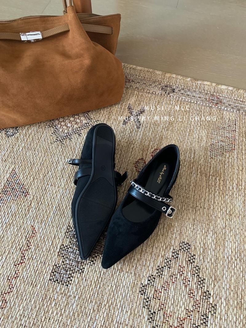 Retro shallow mouth shoes women s 2025 autumn new single shoes inner height increase two wear casual shoes lazy shoes 35