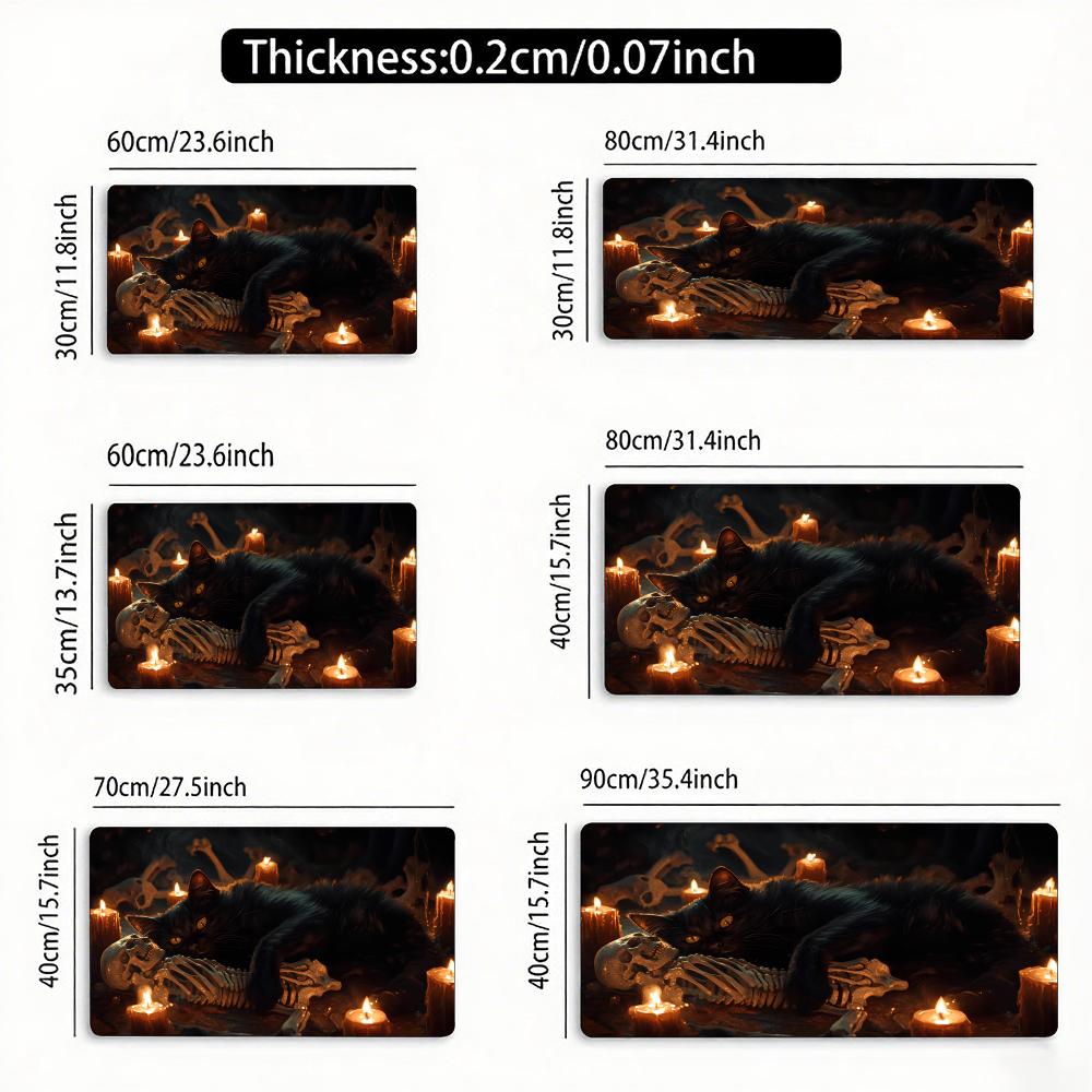 Gothic Black Cat&skull Magic Party Game Mat Durable Rubber for MTG&TCG Games 35X60cm Mouse Pad Offices Desk Mats Friendly Design