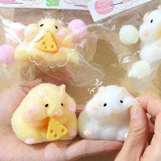 Käse Hamster Quetschspielzeug Angstlinderung Langsam aufsteigendes Gelbes Küken Knet-Sensorikspielzeug Stressball Fidget Spielzeug Partygeschenke