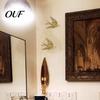 Flying Swallow Decor Gold Wall Decor, Resin Bird Sculpture, Vintage 3D Art for Living Room Bedroom Home Accents
