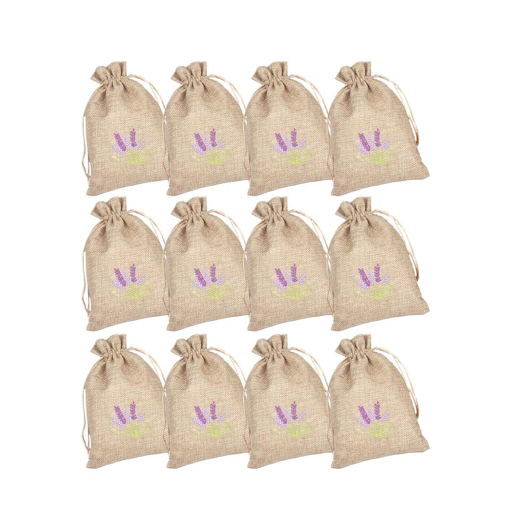 Set aus 12 kleinen Duftsäckchen Baumwolle und Leinen Kordelzugbeutel Mehrzwecksäcke zur Aufbewahrung von Gewürzen Kräutern und Schmuck