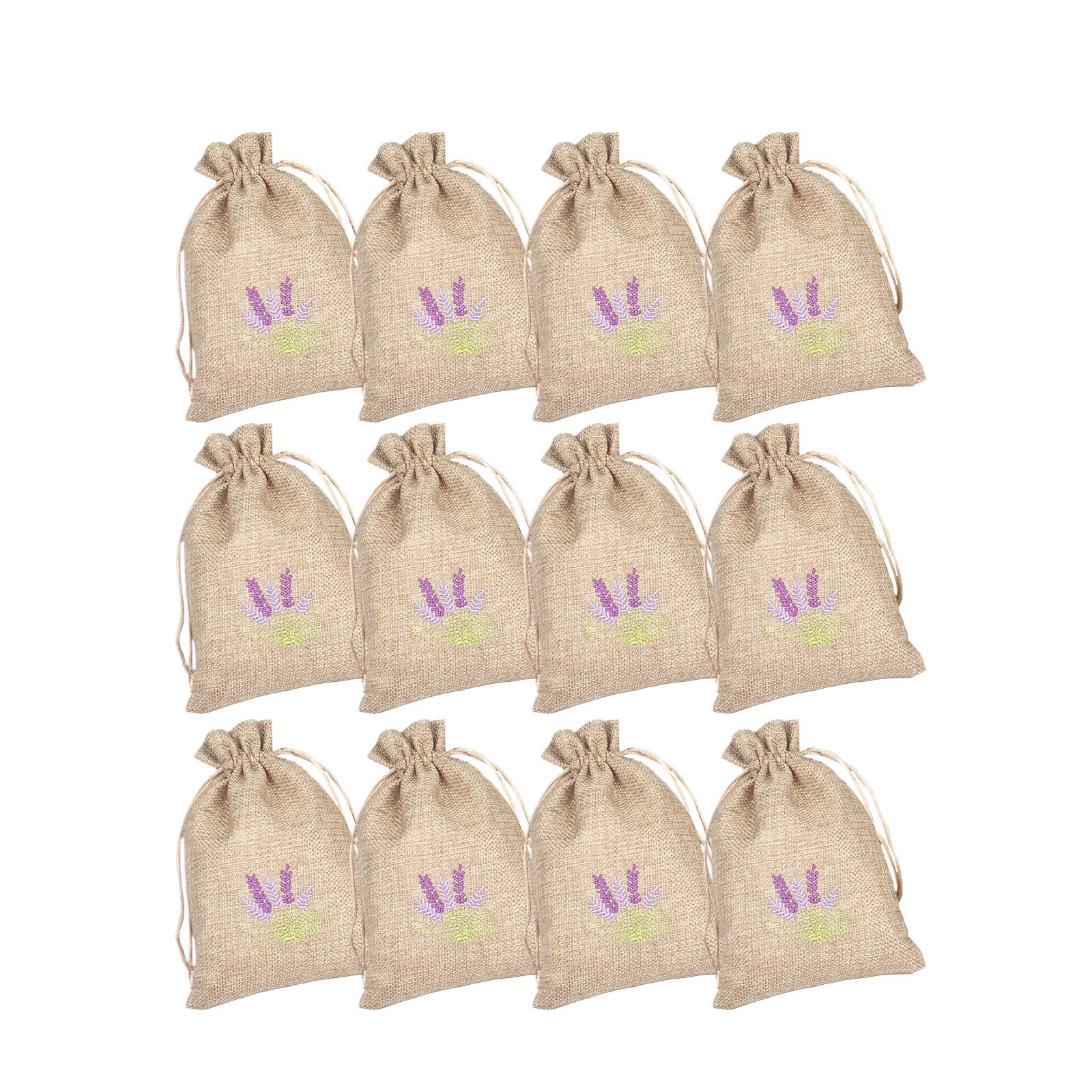 

Set of 12 Small Scent Bags Cotton and Linen Drawstring Pouches Multipurpose Sacks for Storing Spices Herbs and Jewelry A01