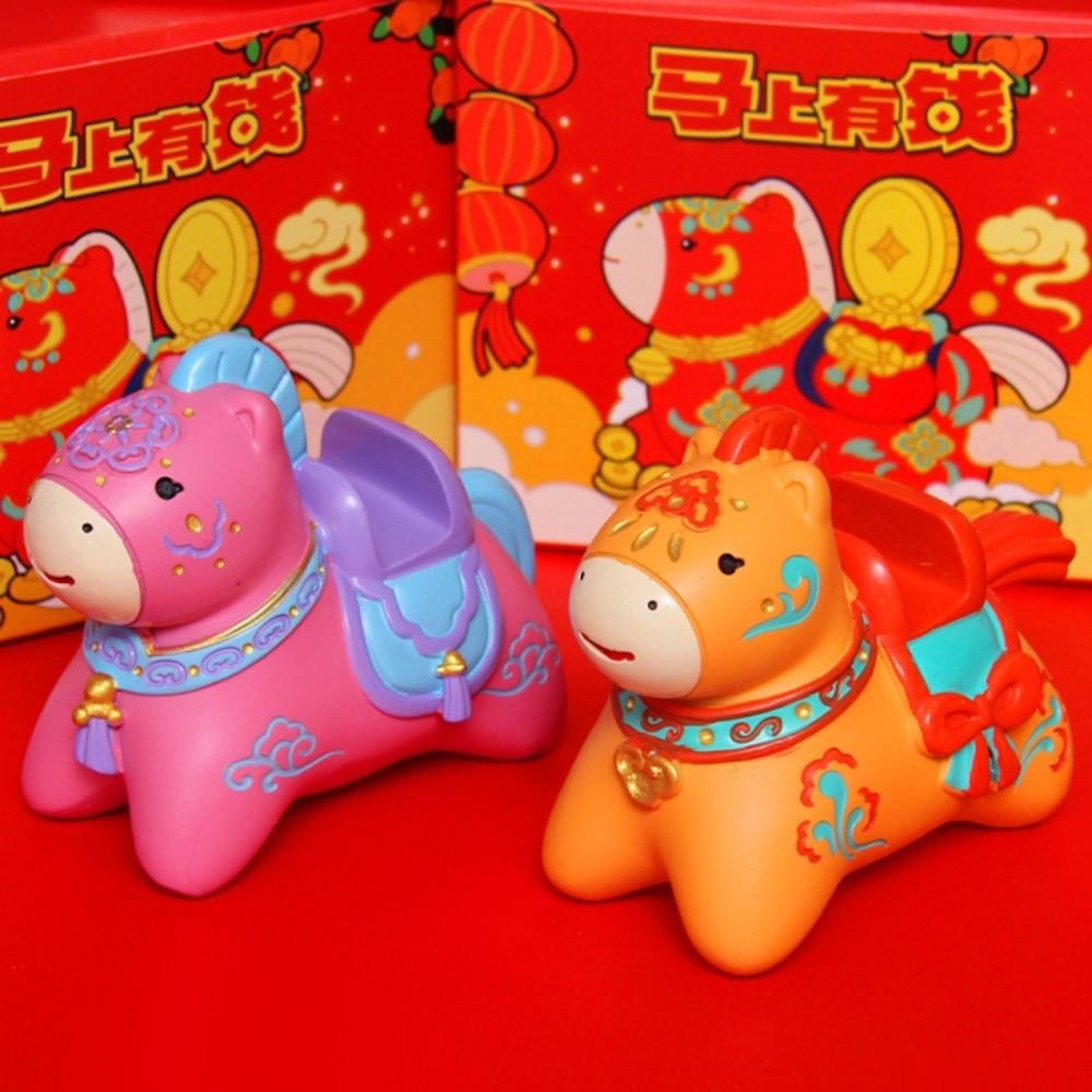 Chinese Style 2026 Horse Ornaments Holder Mascot 2026 Horse Year Figurines  Spring Festival