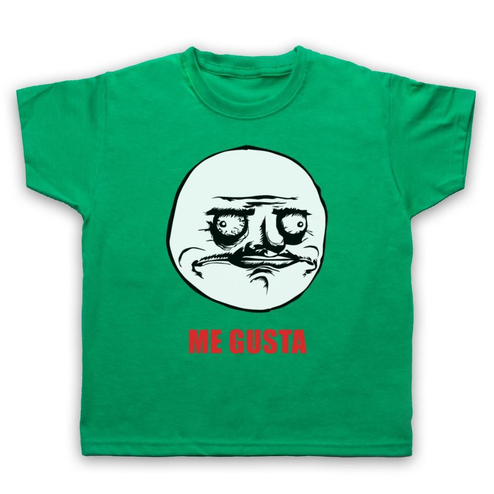 

Me Gusta Meme Rage Comic Funny Face Awkward Kids Childs T-Shirt L