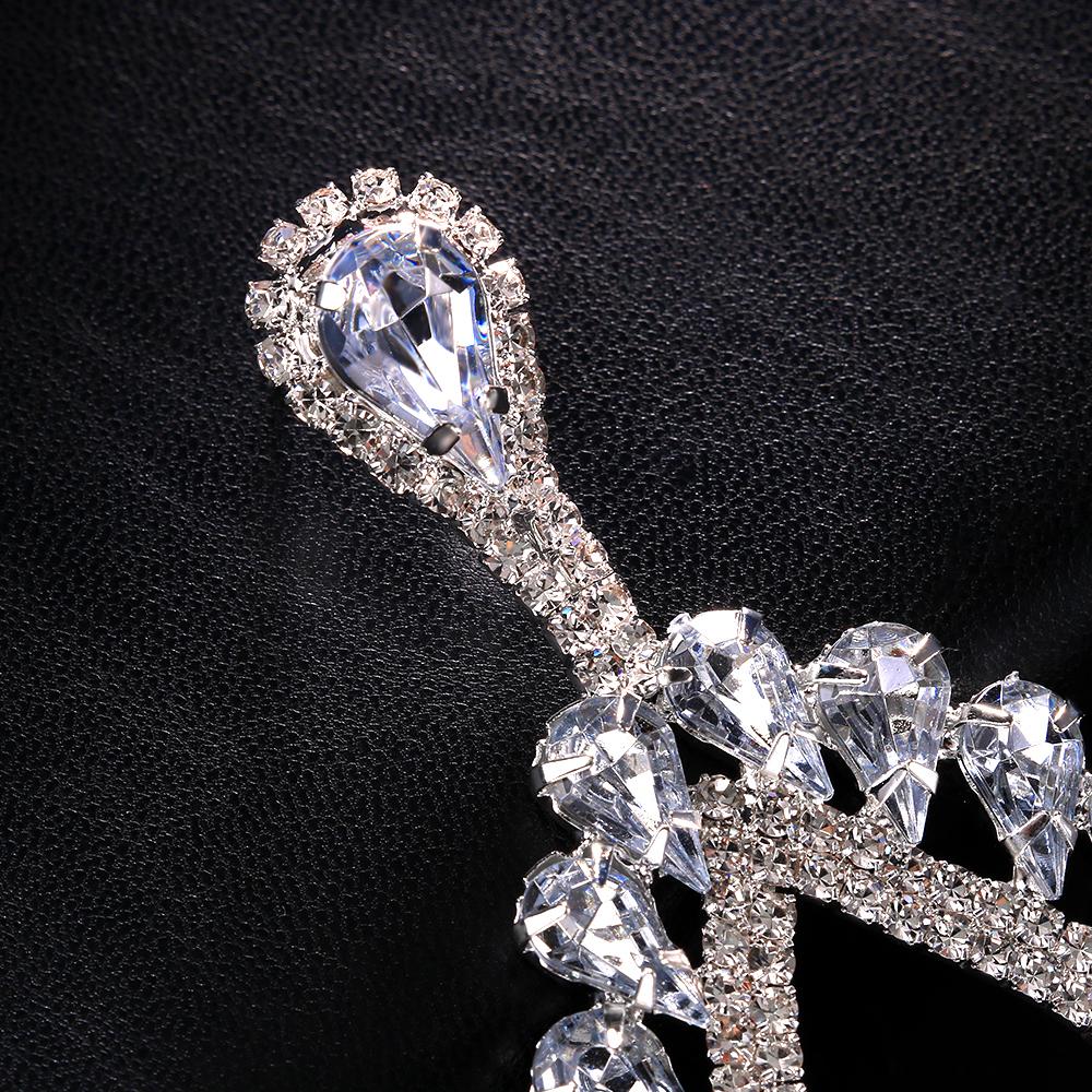 Stonefans Exaggerated Water Drop Rhinestone Earrings Stud for Women Queen Party Statement Crystal Dangle Earrings Trendy Jewelry