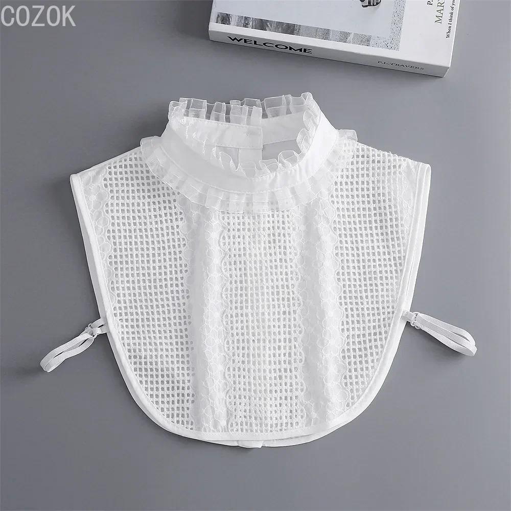 Girls Bowknots Lapel Shirt Detachable Collar Autumn Sweater Blouse Women Fake Collar Girls Removable Shirt Neck False Collar