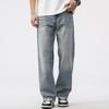 Washed Denim Men's Spring Hong Kong Style Retro Casual Men's Trousers Loose Straight Pants