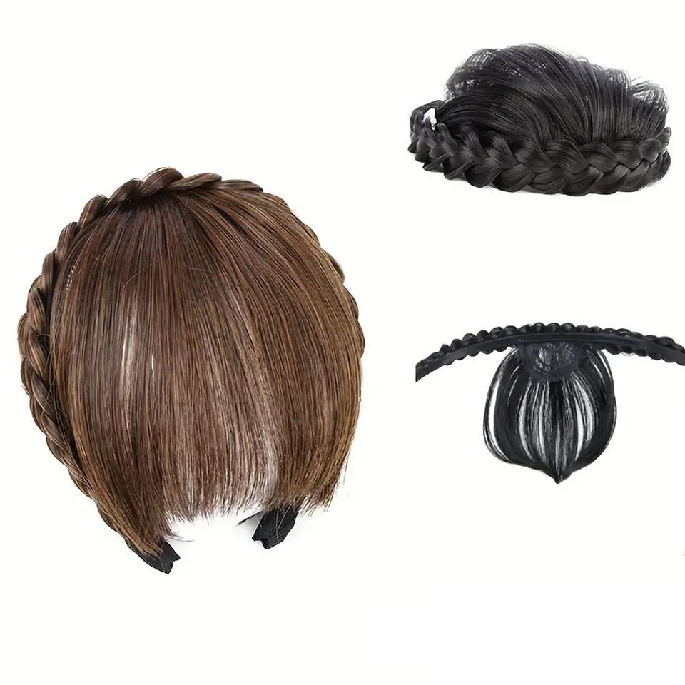 

Новые аксессуары для волос с челкой, косами, повязка на голову, наращивание волос, высокотемпературное синтетическое волокно, искусственные волосы для женщин, ежедневное использование, Хэллоуин, Рождество