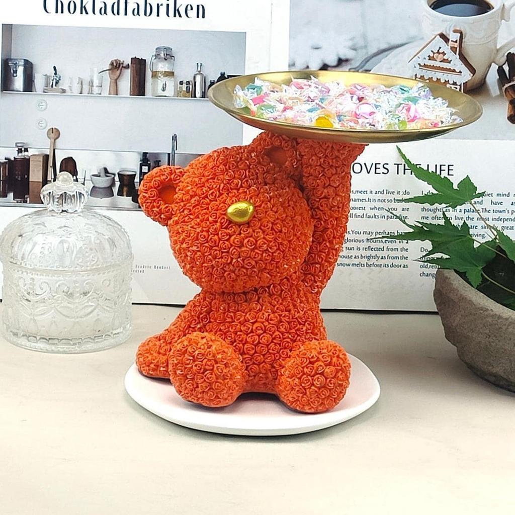 Kreatives Licht Luxus Violent Rose Bär Ornament Aufbewahrungstablett Wohnzimmer Schlafzimmer Weinschrank Dekoration Luxus Ornament