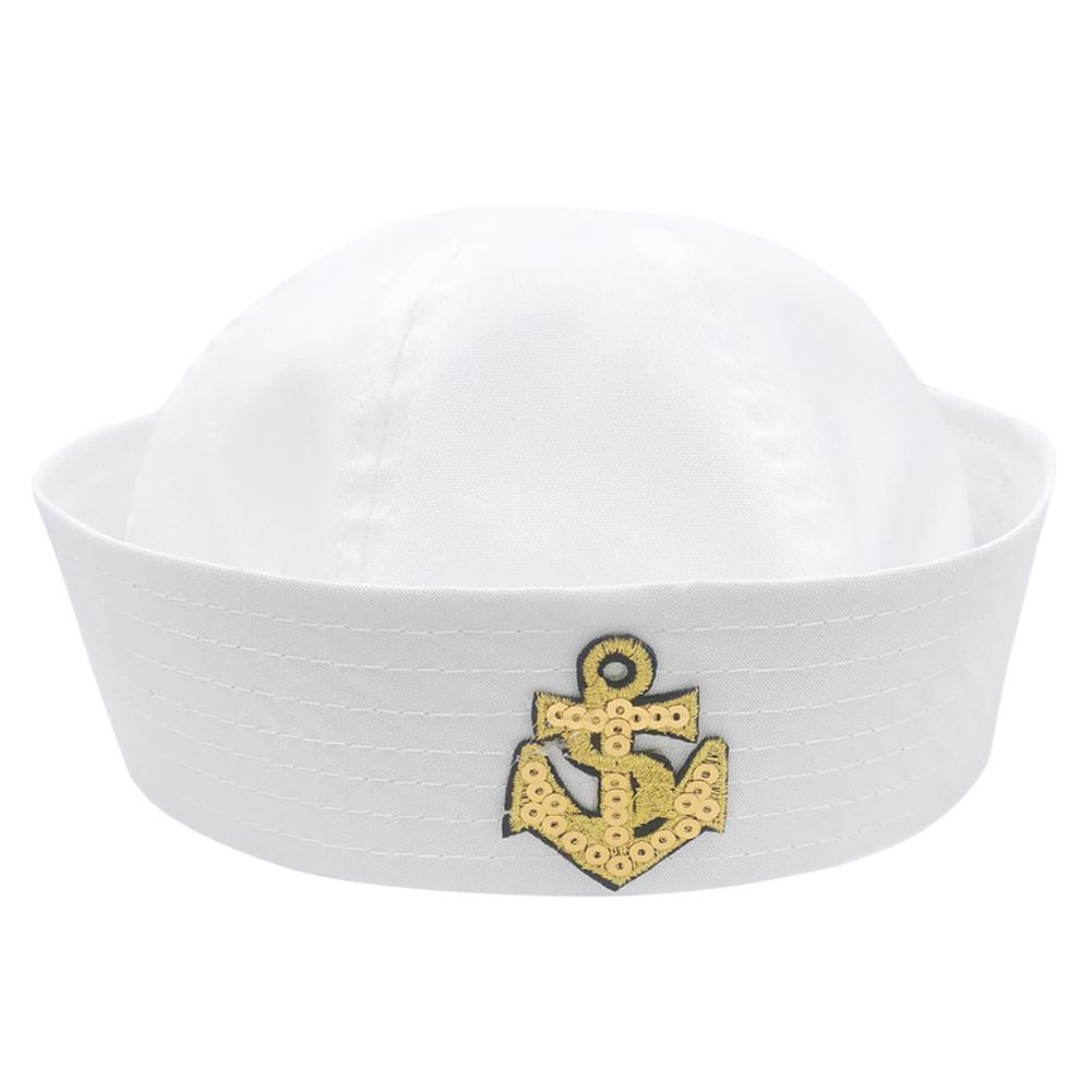 Summer Navy Cap Simple Solid Color Captain Sailor Hat Cosplay Costume Dress Up Props For Party