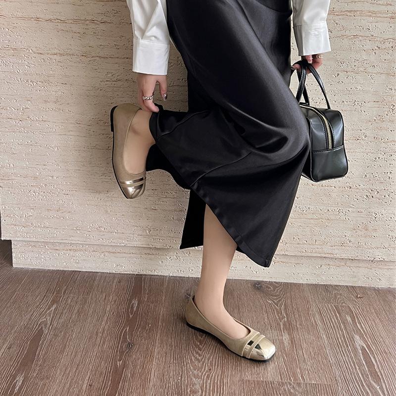 French beautiful single shoes, small fragrant temperament, evening shoes with skirts, soft soles, shallow mouth flat soles, gentle wind, Mary Jane sh